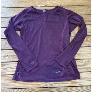 Rab 1/4 Button Long Sleeve Shirt Size 16 Women’s Purple